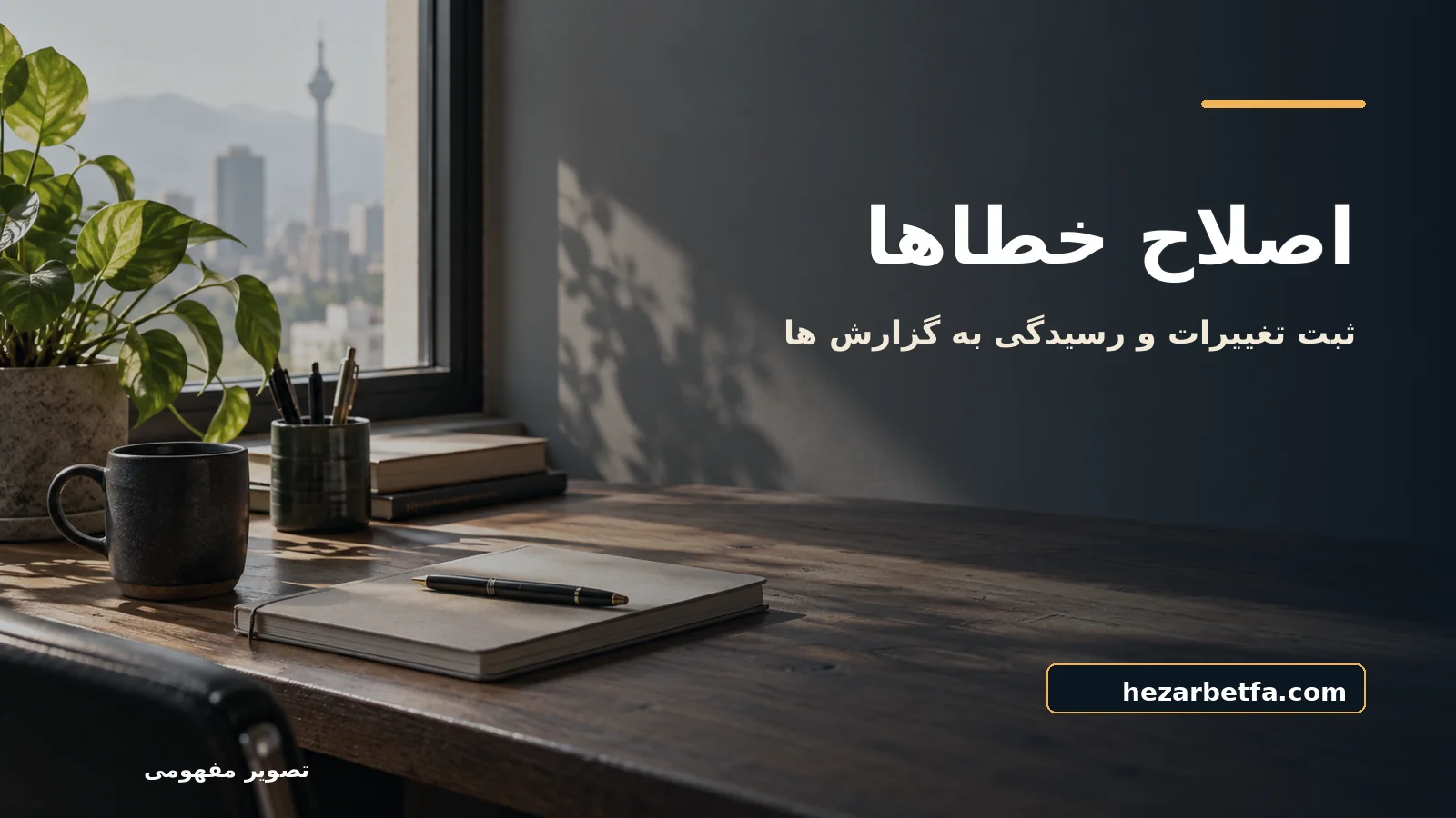 تصویر مفهومی برای سیاست اصلاح خطاها؛ عنوان فارسی و نشانی hezarbetfa.com